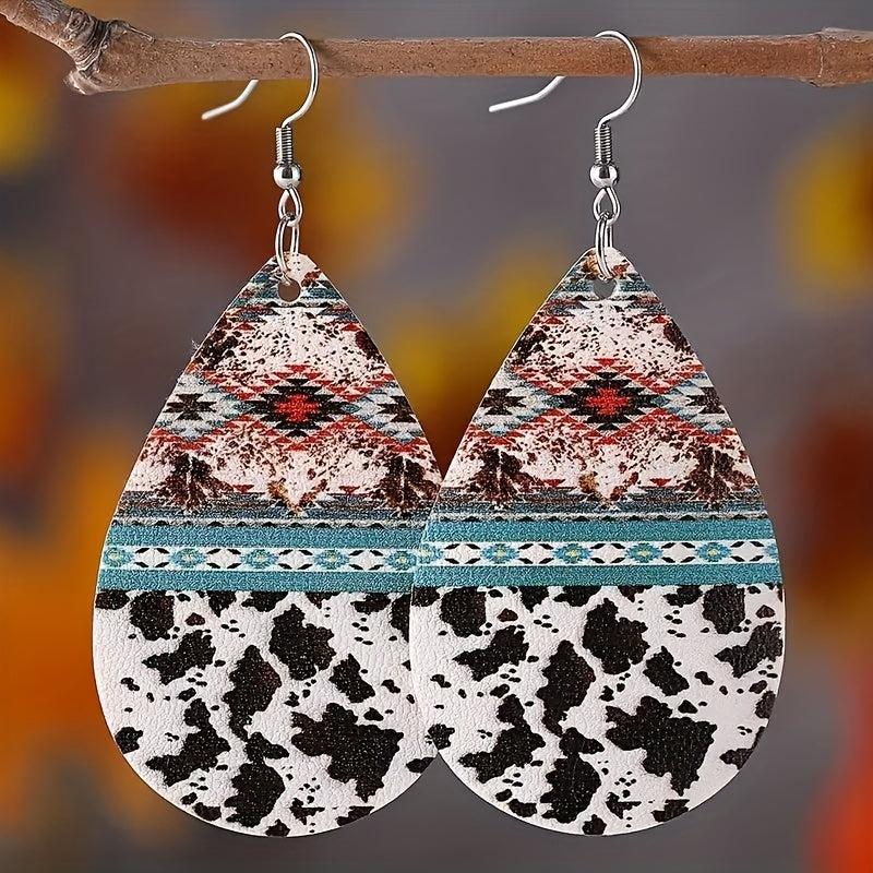 Bohemian Milk Pattern Water Drop Earrings - Toy Anniversary Christmas Gift