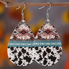 Bohemian Milk Pattern Water Drop Earrings - Toy Anniversary Christmas Gift