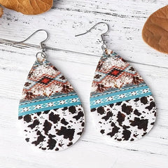 Bohemian Milk Pattern Water Drop Earrings - Toy Anniversary Christmas Gift