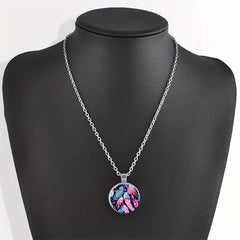 Feather Crystal Bead Necklace for Men Women Birthday Wedding