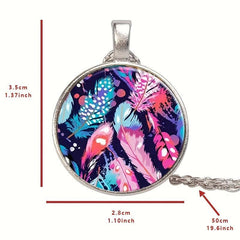 Feather Crystal Bead Necklace for Men Women Birthday Wedding