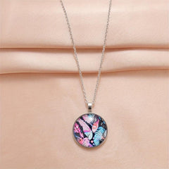 Feather Crystal Bead Necklace for Men Women Birthday Wedding