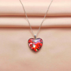 Heart Rose Pendant Necklace For Children Daughter Holiday Anniversary Gift