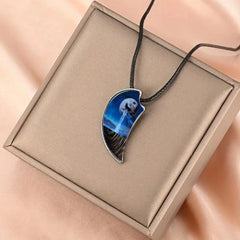 Moon & Wolf Necklace for Men Women, Banquet Party Jewelry