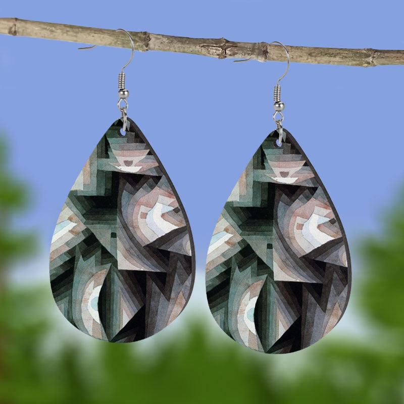 Drop Shape Wooden Earrings Holiday Favor Party Favor Girls Dress Up Jewelry