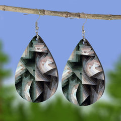 Drop Shape Wooden Earrings Holiday Favor Party Favor Girls Dress Up Jewelry