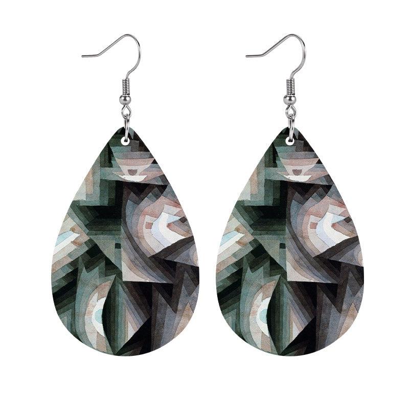 Drop Shape Wooden Earrings Holiday Favor Party Favor Girls Dress Up Jewelry