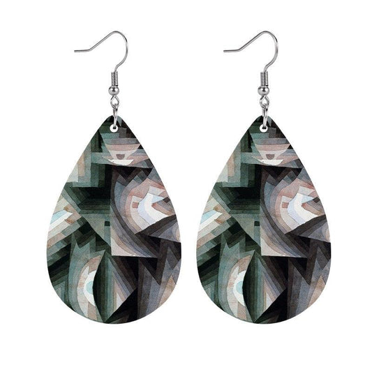 Drop Shape Wooden Earrings Holiday Favor Party Favor Girls Dress Up Jewelry