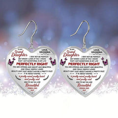Butterfly Heart Glass Pendant Earrings for Daughter Graduation Party