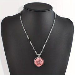 Round Flame Crystal Bead Pendant Necklace For Men And Women