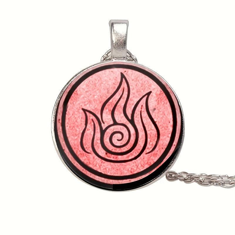 Round Flame Crystal Bead Pendant Necklace For Men And Women
