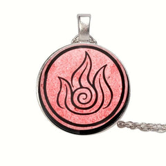 Round Flame Crystal Bead Pendant Necklace For Men And Women