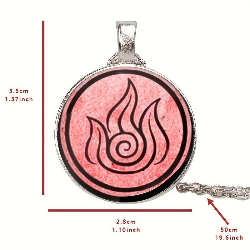Round Flame Crystal Bead Pendant Necklace For Men And Women