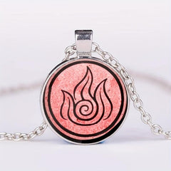 Round Flame Crystal Bead Pendant Necklace For Men And Women