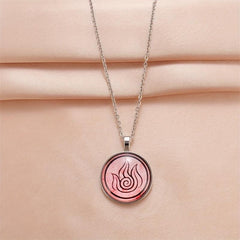 Round Flame Crystal Bead Pendant Necklace For Men And Women