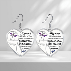 Dragonfly Glass Pendant Earrings for Girls, Halloween Graduation Gift