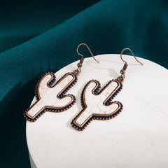 5pcs Cactus Turquoise Bronze Earrings Set