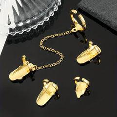 Anime Adjustable Nail Ring Gothic Metal Irregular Finger Ring