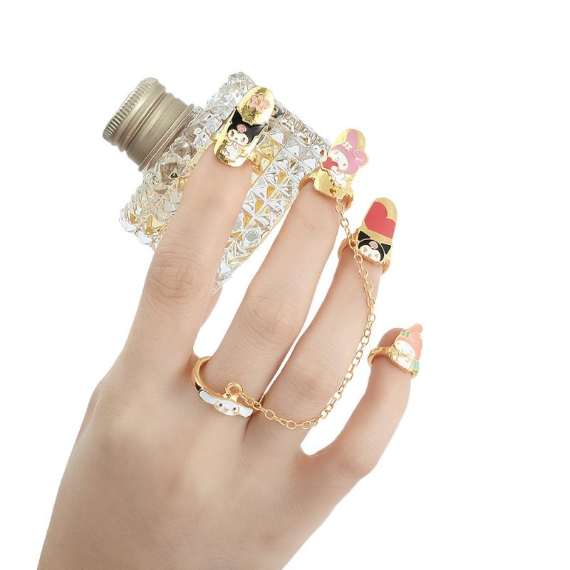 Anime Adjustable Nail Ring Gothic Metal Irregular Finger Ring