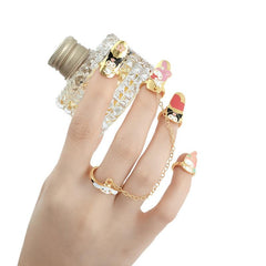 Anime Adjustable Nail Ring Gothic Metal Irregular Finger Ring