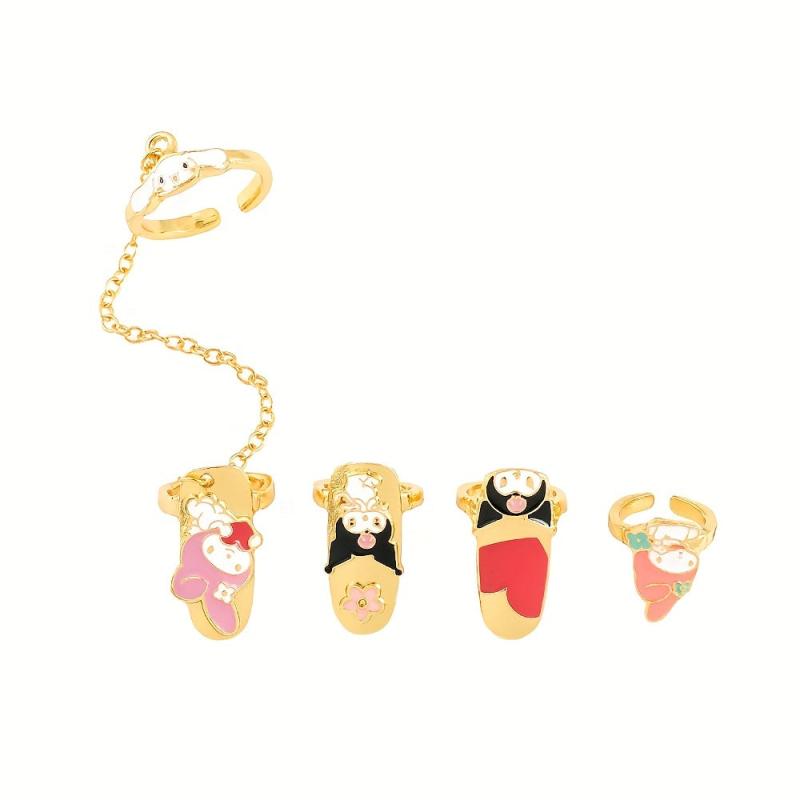 Anime Adjustable Nail Ring Gothic Metal Irregular Finger Ring