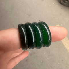 Natural Brazilian Agate Handheld Running Jade And Chalcedony Ring