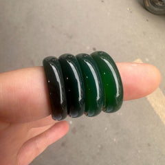 Natural Brazilian Agate Handheld Running Jade And Chalcedony Ring