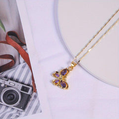 Rhinestone Butterfly Necklace Female Niche Sense Cold Wind Collarbone Chain