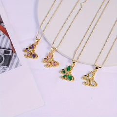 Rhinestone Butterfly Necklace Female Niche Sense Cold Wind Collarbone Chain