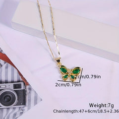 Rhinestone Butterfly Necklace Female Niche Sense Cold Wind Collarbone Chain