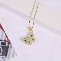 Rhinestone Butterfly Necklace Female Niche Sense Cold Wind Collarbone Chain