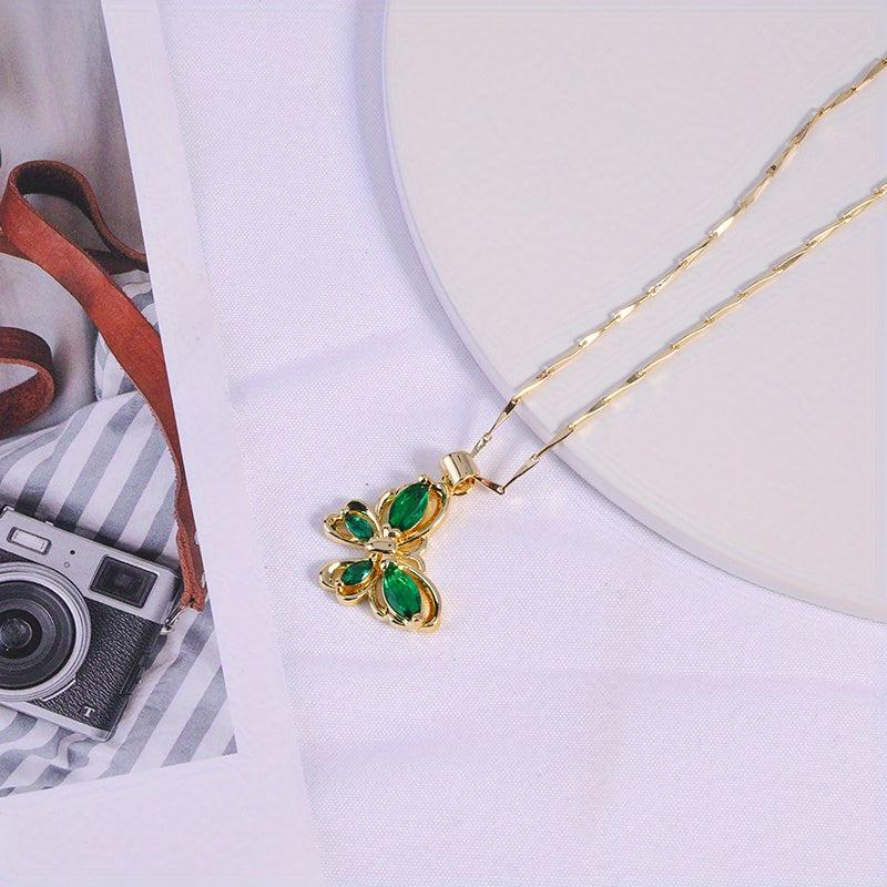 Rhinestone Butterfly Necklace Female Niche Sense Cold Wind Collarbone Chain