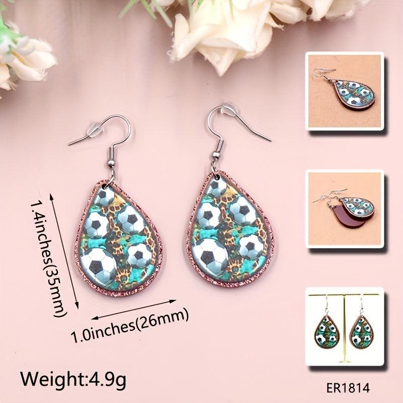 Acrylic Rugby Football Earrings Funny Baseball Earrings Jewelry Christmas Gift