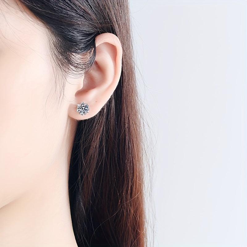 Moissanite Stud Earrings S925 Sterling Silver
