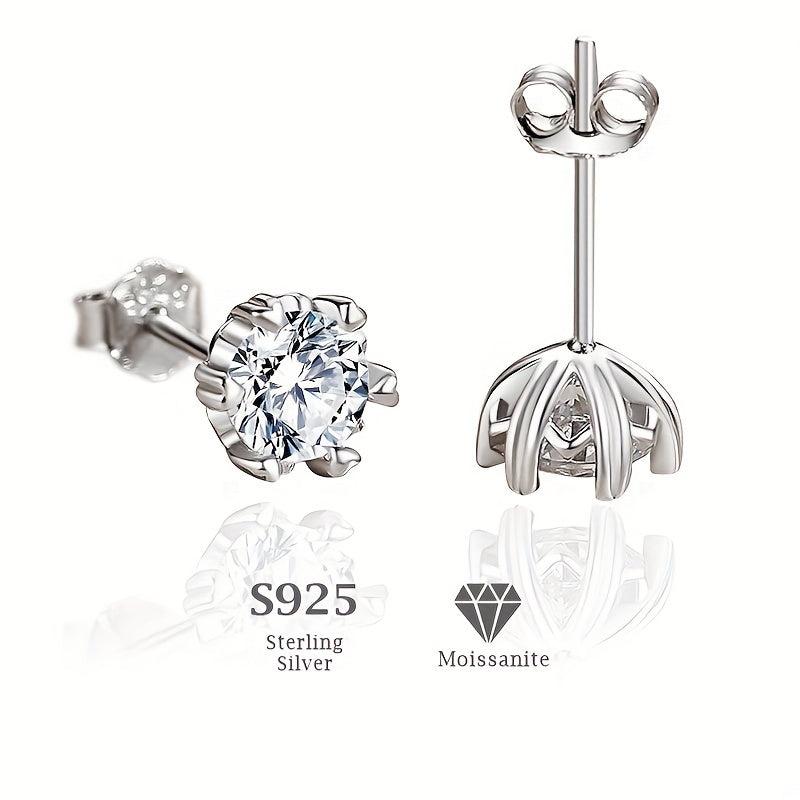 Moissanite Stud Earrings S925 Sterling Silver