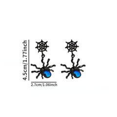 Dark Spider Earrings Moon Stone Punk Halloween Spider Earrings