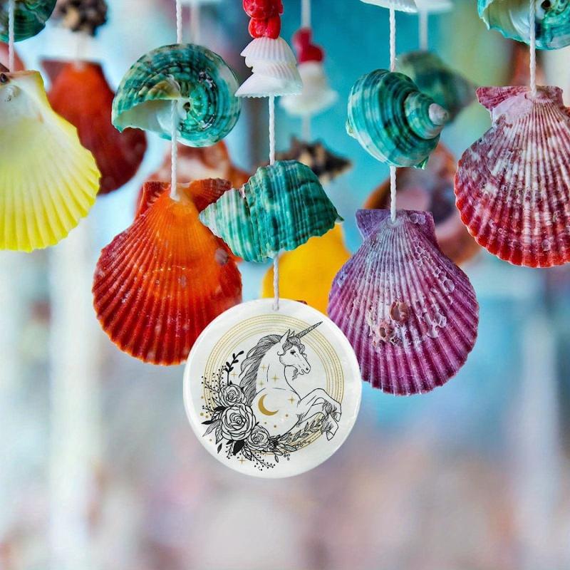 Unicorn And Moon Pendant Necklace Adjustable Chain Gift Jewelry