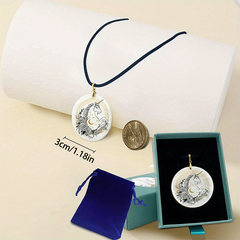 Unicorn And Moon Pendant Necklace Adjustable Chain Gift Jewelry