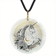 Unicorn And Moon Pendant Necklace Adjustable Chain Gift Jewelry