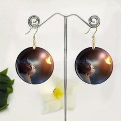 Creative Cat And Butterfly Acrylic Earrings