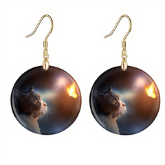 Creative Cat And Butterfly Acrylic Earrings