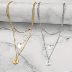 Retro Art Clavicle Chain Alloy Necklace Round Pendant Necklace