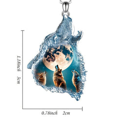 Geometric Triangle Crystal Wolf Necklace