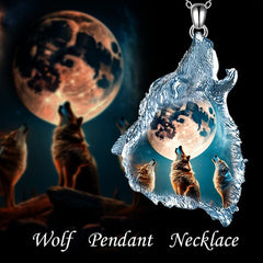 Geometric Triangle Crystal Wolf Necklace