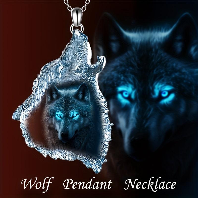 Forest Wolf Pendant Necklace Punk Hip Hop Animal Wolf Necklace