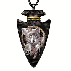 1pc Men Hip hop Wolf Head Necklace Toy Gift