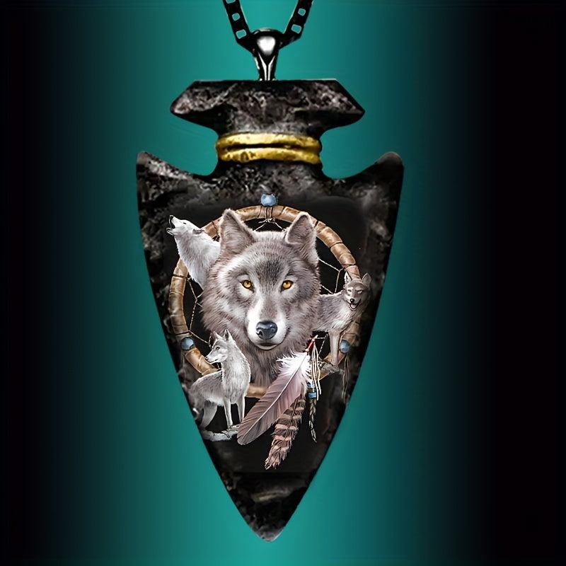 1pc Men Hip hop Wolf Head Necklace Toy Gift