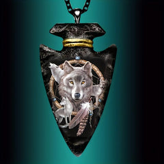 1pc Men Hip hop Wolf Head Necklace Toy Gift