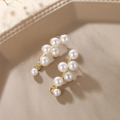 Retro Style Grape Pearl Tassel Earrings for Women