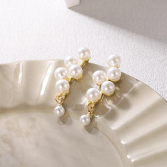 Retro Style Grape Pearl Tassel Earrings for Women